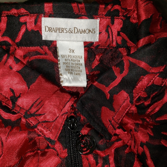 Plus Size Black and red sheer zippered jacket 3X - Picture 6 of 6